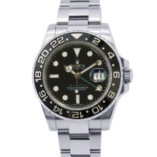 将图像加载到图库查看器中，ROLEX GMT Master II W40mm Stainless Steel Black Dial 116710LN
