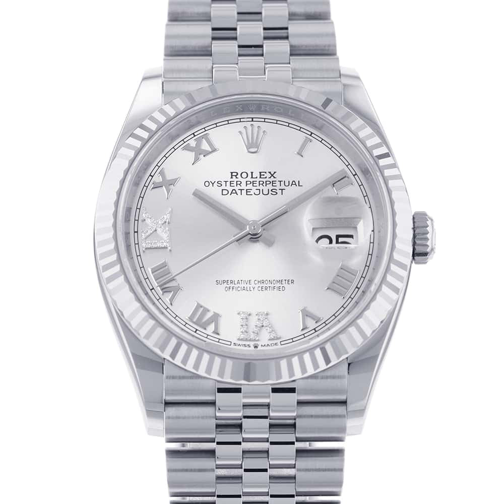 ROLEX Datejust W36mm Stainless Steel K18WG Silver Dial126234