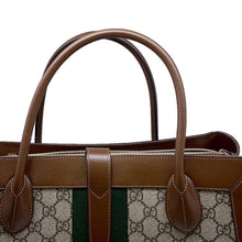 将图像加载到图库查看器中，GUCCI Jackie 1961 2WAY Tote Bag Beige/Brown 649015 GG SupremeCanvas Leather
