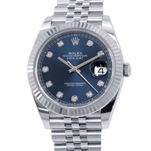 将图像加载到图库查看器中，ROLEX Datejust W41mm Stainless Steel K18WG Blue Dial 126334G
