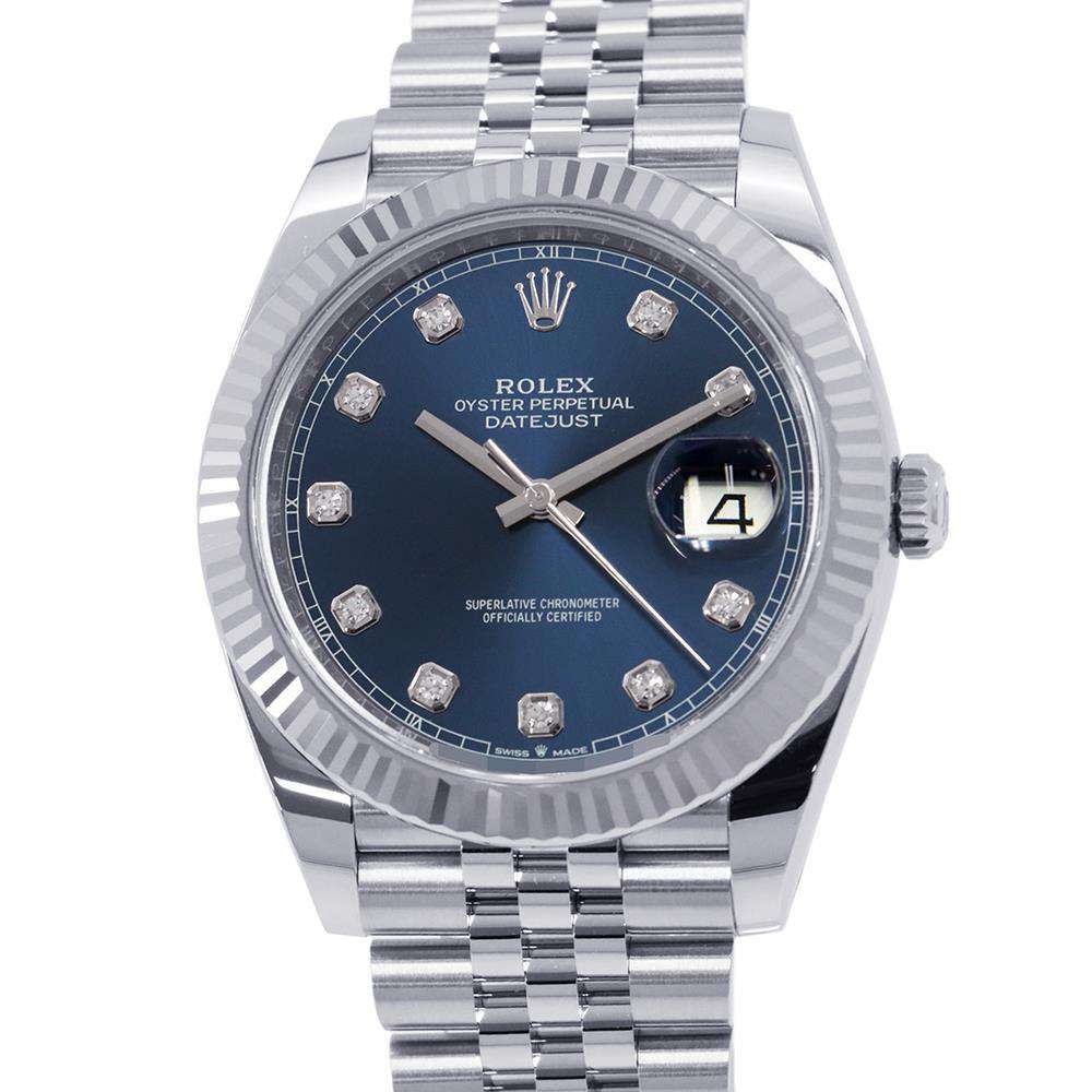 ROLEX Datejust W41mm Stainless Steel K18WG Blue Dial 126334G