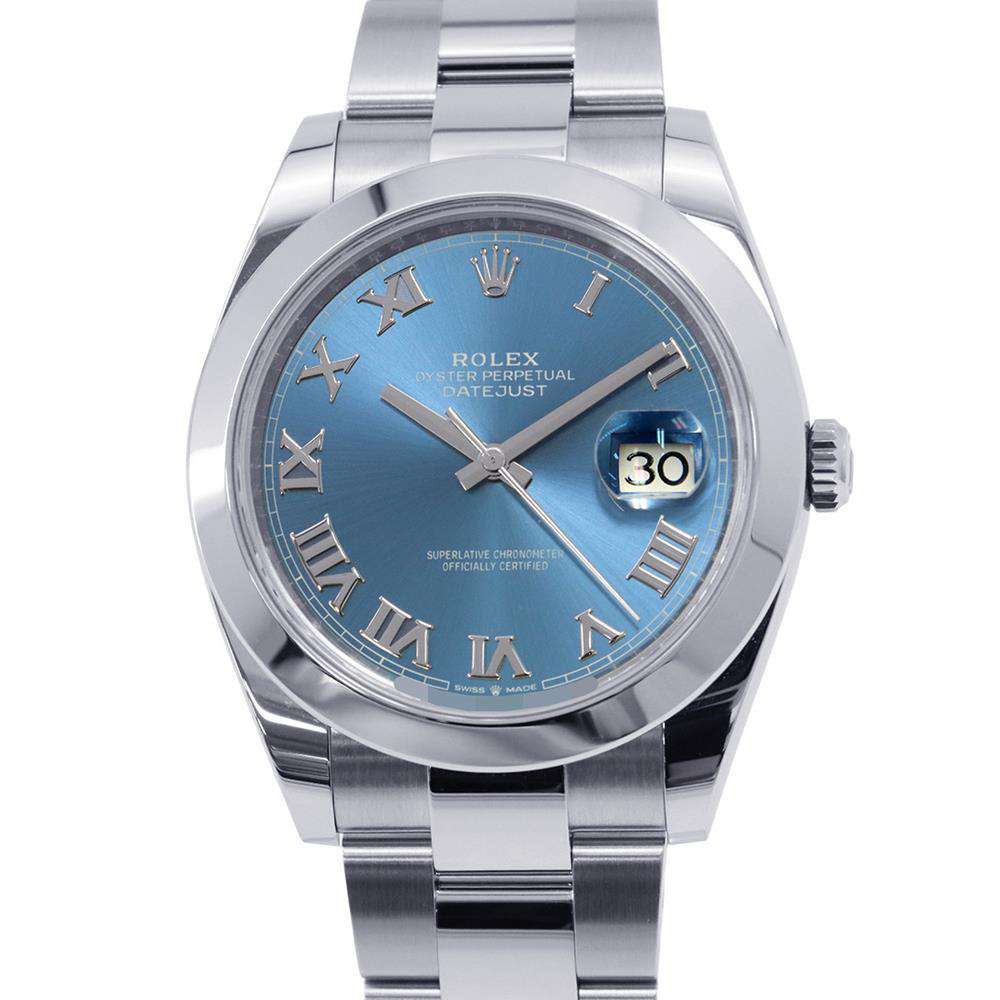 ROLEX Datejust W41mm Stainless Steel Azzurro Blue Dial 126300