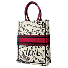 Load image into Gallery viewer, Dior Dior Amour Book Tote White/Red Canvas Size Small
