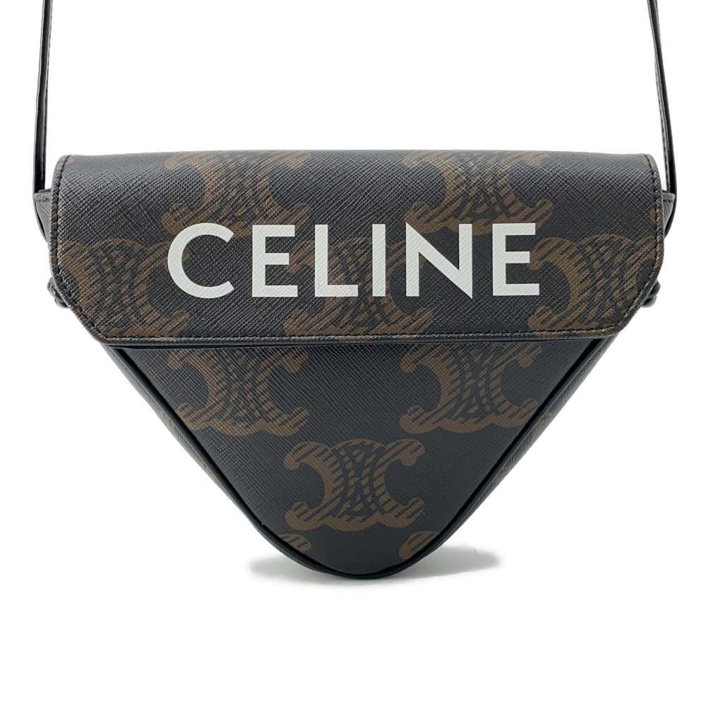 CELINE Triomphe Shoulder Bag Brown 195902BZK PVC