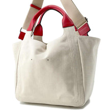 Load image into Gallery viewer, Valentino Garavani Atelier Tote Bag Beige/Red Canvas Leather
