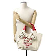 Load image into Gallery viewer, Valentino Garavani Atelier Tote Bag Beige/Red Canvas Leather
