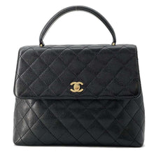 Load image into Gallery viewer, CHANEL Matelasse Handbag Black A12397 Caviar Leather
