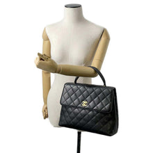 Load image into Gallery viewer, CHANEL Matelasse Handbag Black A12397 Caviar Leather
