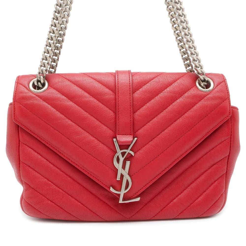 SAINT LAURENT PARIS ChainShoulder Bag Red 403118 Leather