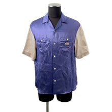 Load image into Gallery viewer, GUCCI Interlocking G open collar shirt Size 48 Purple/Ivory 654894 Acetate100%
