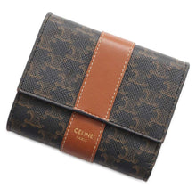 将图像加载到图库查看器中，CELINE Small Trifold Wallet Tan 10D572BZ9.04LU PVC Coated Canvas
