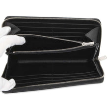 将图像加载到图库查看器中，CELINE Large Zipped Wallet Zip Around Long Wallet Cloth Black 10B553BEL Leather
