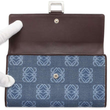 Load image into Gallery viewer, LOEWE Anagram Long Wallet Blue Denim/Leather
