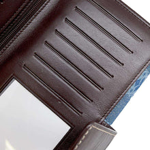 将图像加载到图库查看器中，LOEWE Anagram Long Wallet Blue Denim/Leather
