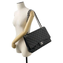 Load image into Gallery viewer, CHANEL Jumbo Matelasse Single Flap ChainShoulder Bag Black Caviar Leather
