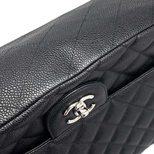 Load image into Gallery viewer, CHANEL Jumbo Matelasse Single Flap ChainShoulder Bag Black Caviar Leather
