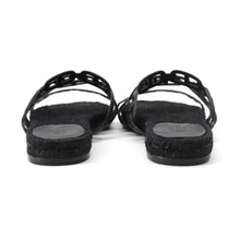 Load image into Gallery viewer, HERMES Chaine d&#39;Ancre Sandals Black Leather Linen Size 38
