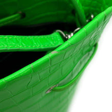 将图像加载到图库查看器中，BALENCIAGA Drawstring Bucket 2wayBag Light Green 638342 Embossed Leather Size XS
