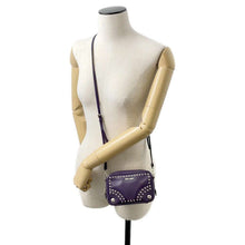 Load image into Gallery viewer, PRADA Studded Shoulder Bag Purple 1N1674 Leather
