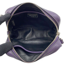 将图像加载到图库查看器中，PRADA Studded Shoulder Bag Purple 1N1674 Leather
