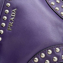 Load image into Gallery viewer, PRADA Studded Shoulder Bag Purple 1N1674 Leather
