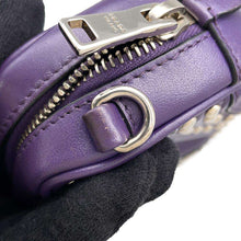 将图像加载到图库查看器中，PRADA Studded Shoulder Bag Purple 1N1674 Leather
