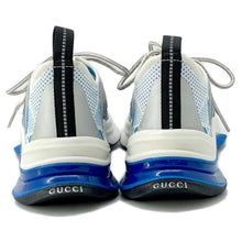 将图像加载到图库查看器中，GUCCI GG Technical Knit Sneakers White/Blue 680903 Fabric Rubber Size 37
