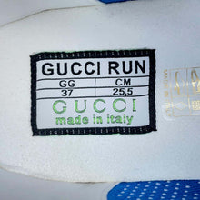 Load image into Gallery viewer, GUCCI GG Technical Knit Sneakers White/Blue 680903 Fabric Rubber Size 37
