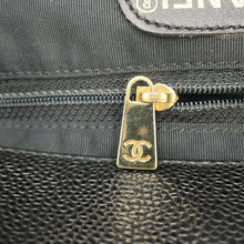 将图像加载到图库查看器中，CHANEL CC Logo Wood Grain Plastic Chain Tote Bag Black A14202 Caviar Leather
