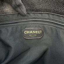 将图像加载到图库查看器中，CHANEL CC Logo Wood Grain Plastic Chain Tote Bag Black A14202 Caviar Leather
