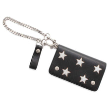 将图像加载到图库查看器中，SAINT LAURENT PARIS Chain Wallet Star Motif Black 360935 Leather
