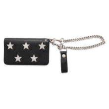 将图像加载到图库查看器中，SAINT LAURENT PARIS Chain Wallet Star Motif Black 360935 Leather
