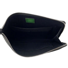 将图像加载到图库查看器中，Berluti Nino Clutch Bag Black/Green PVC Coated Canvas Leather Size GM
