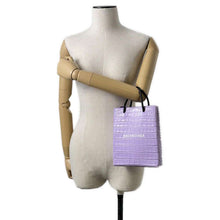 将图像加载到图库查看器中，BALENCIAGA Large shopping bag lilac 693805 Embossed Leather
