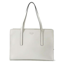 将图像加载到图库查看器中，PRADA Handbag 1995 Re Edition White 1BA350 BrushedLeather Size Medium
