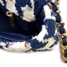 将图像加载到图库查看器中，CHANEL CHANEL19 ChainShoulder Bag Blue/WhiteAS1160 Tweed
