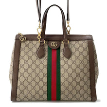 Load image into Gallery viewer, GUCCI Ophidia GGMedium Handbag Beige/Brown 524537 GG SupremeCanvas Leather
