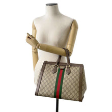 Load image into Gallery viewer, GUCCI Ophidia GGMedium Handbag Beige/Brown 524537 GG SupremeCanvas Leather
