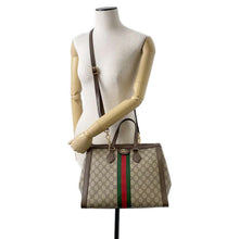 Load image into Gallery viewer, GUCCI Ophidia GGMedium Handbag Beige/Brown 524537 GG SupremeCanvas Leather
