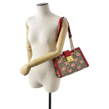 Load image into Gallery viewer, GUCCI GG Apple ChainShoulder Bag Beige/Red 498156 GG SupremeCanvas Leather
