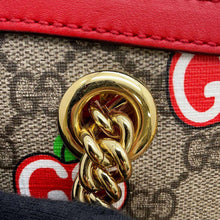 Load image into Gallery viewer, GUCCI GG Apple ChainShoulder Bag Beige/Red 498156 GG SupremeCanvas Leather
