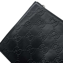 Load image into Gallery viewer, GUCCI GG embossed Clutch Bag Black 625569 Leather
