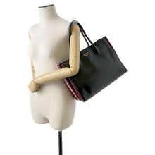 Load image into Gallery viewer, PRADA 2WAY Tote Bag Bibliotheque Black/Gray 1BG098 Leather
