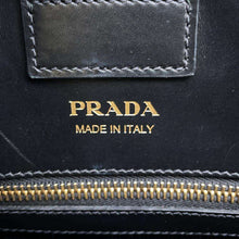 Load image into Gallery viewer, PRADA 2WAY Tote Bag Bibliotheque Black/Gray 1BG098 Leather
