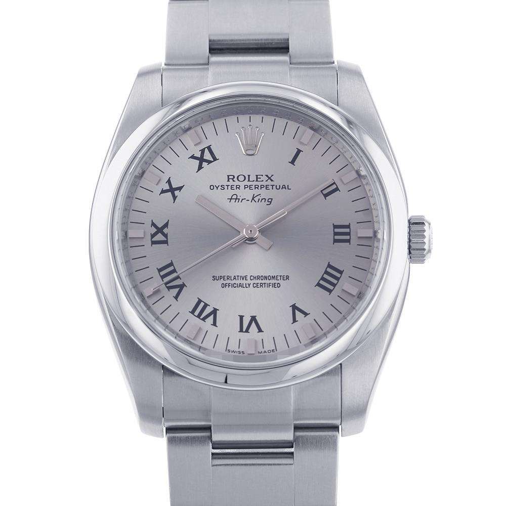 ROLEX Air-King W34mm Stainless Steel Silver Dial 114200