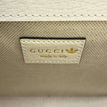 将图像加载到图库查看器中，GUCCI Adidas collaboration Horsebit1955 Shoulder Bag Black/White658574 Leather
