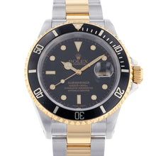 将图像加载到图库查看器中，ROLEX Submariner Date W40mm Stainless Steel K18YG Black Dial 16613
