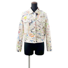 Load image into Gallery viewer, HERMES Denim Paint Jacket Size 36 White/Multicolor Cotton98% Polyurethane2%
