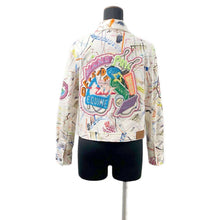 Load image into Gallery viewer, HERMES Denim Paint Jacket Size 36 White/Multicolor Cotton98% Polyurethane2%
