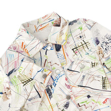 Load image into Gallery viewer, HERMES Denim Paint Jacket Size 36 White/Multicolor Cotton98% Polyurethane2%
